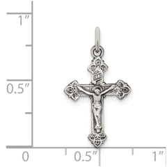 Sterling Silver Antiqued INRI Crucifix Pendant - 6