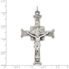 Sterling Silver Antiqued INRI Crucifix Pendant - 4