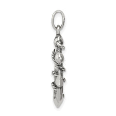 Sterling Silver Antiqued Cross Pendant - 7