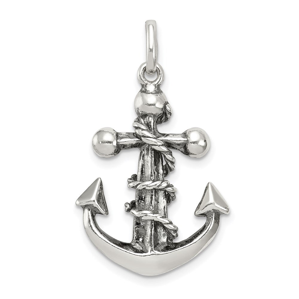 Sterling Silver Antiqued Cross Pendant - 7
