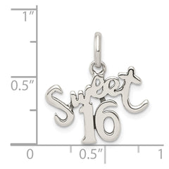 Sterling Silver Sweet 16 Charm - 3