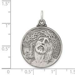 Sterling Silver Antiqued Ecce Homo Medal - 7