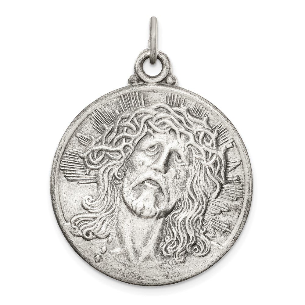 Sterling Silver Antiqued Ecce Homo Medal - 4