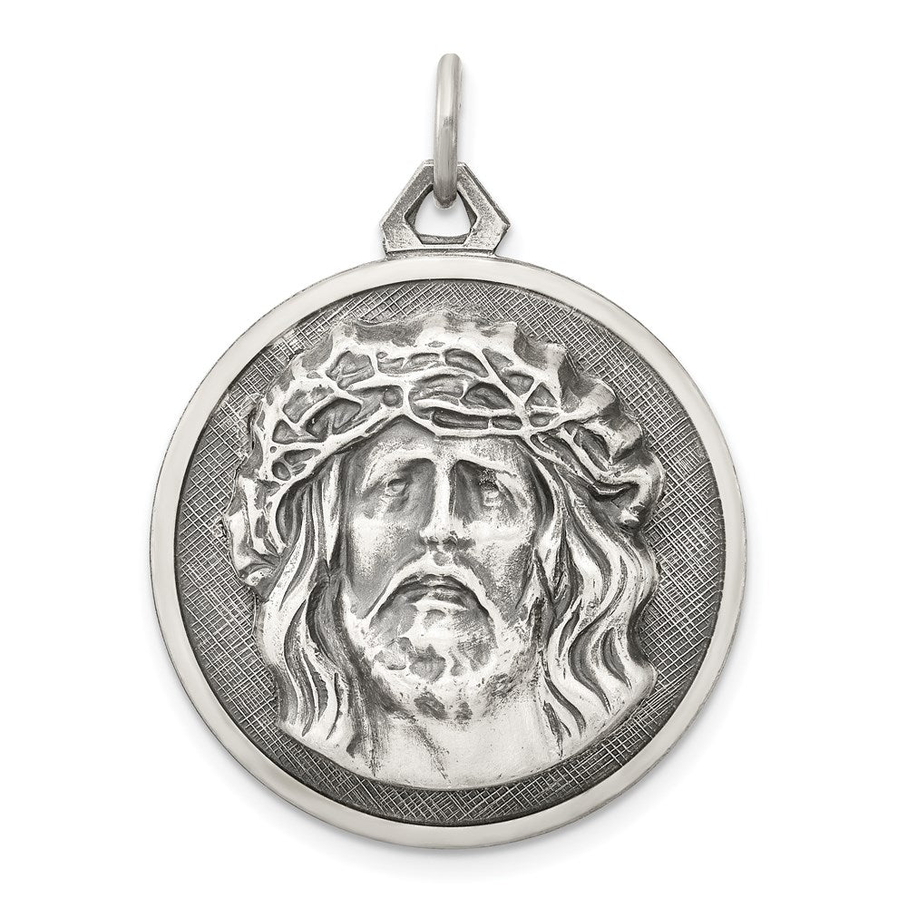 Sterling Silver Antiqued Ecce Homo Medal - 5