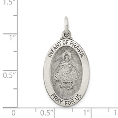 Sterling Silver Antiqued Infant of Prague Medal - 3