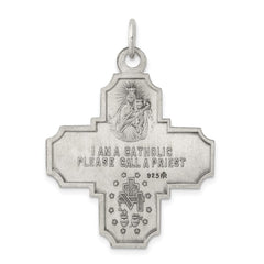 Sterling Silver Antiqued 4-way Medal - 4