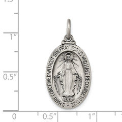 Sterling Silver Antiqued Miraculous Medal - 22