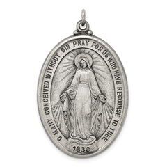 Sterling Silver Antiqued Miraculous Medal - 12