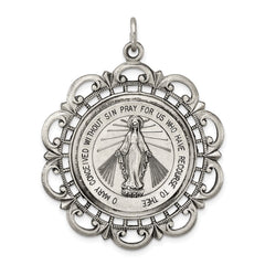 Sterling Silver Antiqued Miraculous Medal - 24