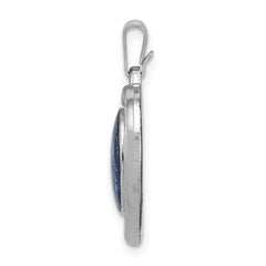 Sterling Silver Platinum-plated Miraculous Heart Medal - 3