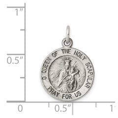 Sterling Silver Antiqued Queen of the Holy Scapular Medal - 3