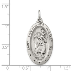 Sterling Silver Antiqued St. Christopher Medal - 2