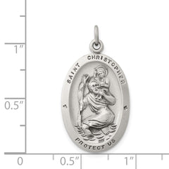 Sterling Silver Antiqued St. Christopher Medal - 3