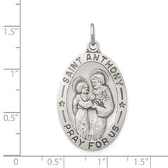 Sterling Silver Antiqued Saint Anthony Medal - 7