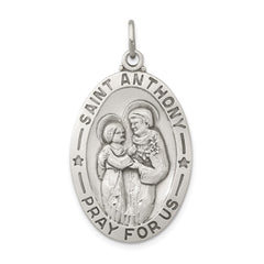 Sterling Silver Antiqued Saint Anthony Medal - 7
