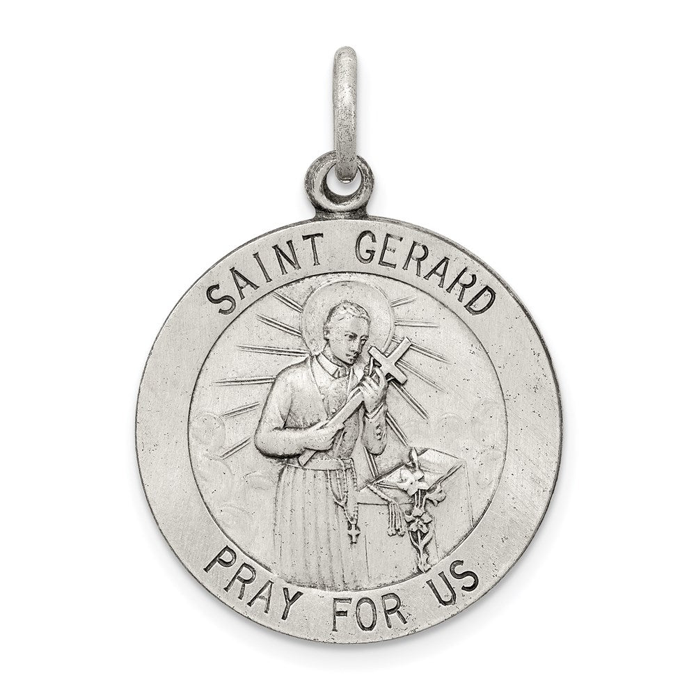 Sterling Silver Antiqued Saint Gerard Medal - 3
