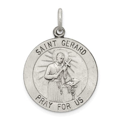 Sterling Silver Antiqued Saint Gerard Medal - 3
