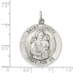 Sterling Silver Antiqued Saint Joseph Medal