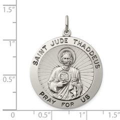 Sterling Silver Antiqued Saint Jude Thaddeus Medal - 2