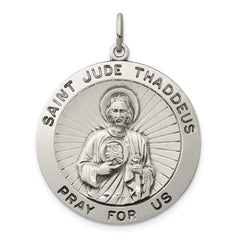 Sterling Silver Antiqued Saint Jude Thaddeus Medal - 2
