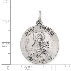 Sterling Silver Antiqued St. Theresa Medal - 3