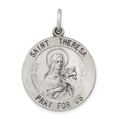 Sterling Silver Antiqued St. Theresa Medal - 3