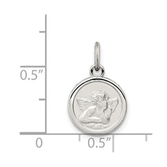 Sterling Silver Platinum-plated Angel Medal Charm