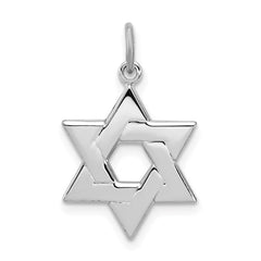 Sterling Silver Platinum-plated Star of David Charm - 2