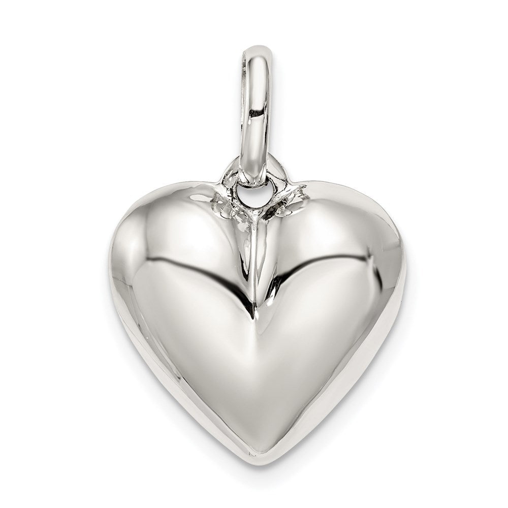 Sterling Silver Puffed Heart Charm - 3