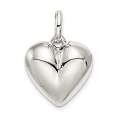 Sterling Silver Puffed Heart Charm - 3