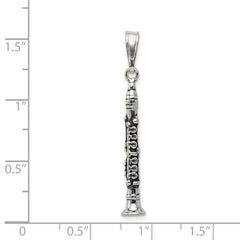 Sterling Silver Antiqued Clarinet Charm - 2