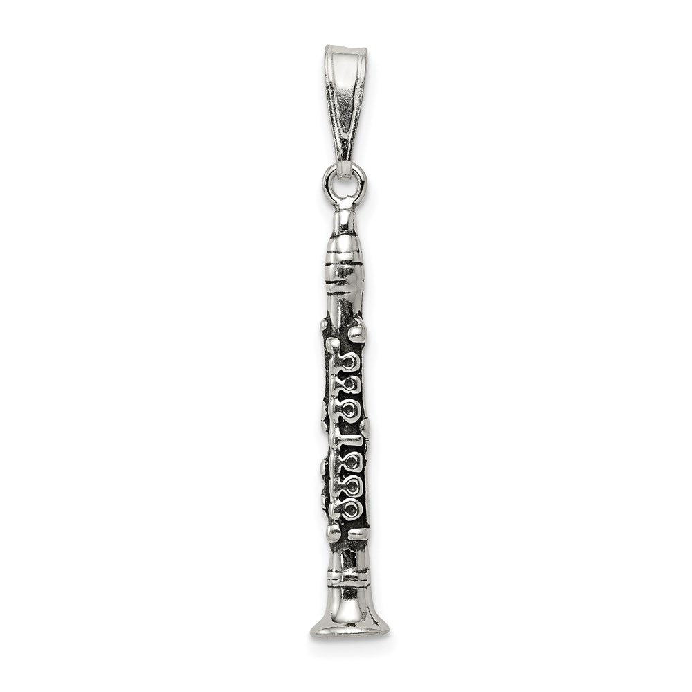 Sterling Silver Antiqued Clarinet Charm - 2