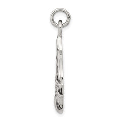 Sterling Silver Antiqued Claddagh Pendant - 4