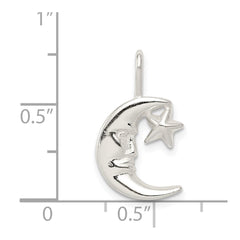 Sterling Silver Moon w/Star Charm
