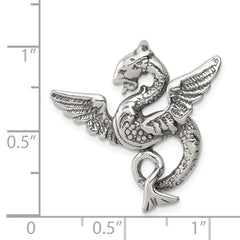 Sterling Silver Antiqued Dragon Charm - 2