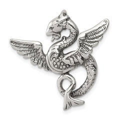 Sterling Silver Antiqued Dragon Charm - 2