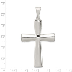 Sterling Silver Rhodium-plated Hollow Cross Pendant - 2