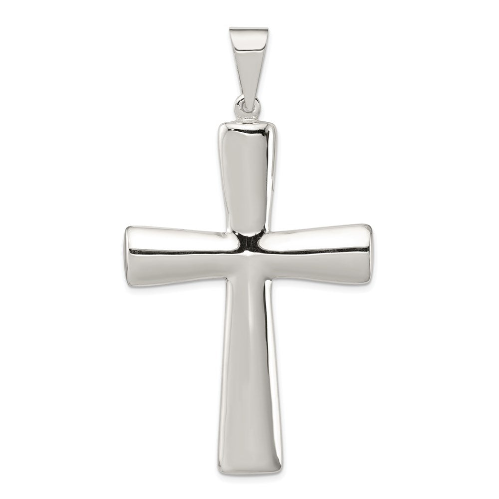 Sterling Silver Rhodium-plated Hollow Cross Pendant - 2