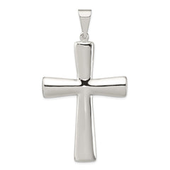 Sterling Silver Rhodium-plated Hollow Cross Pendant - 2