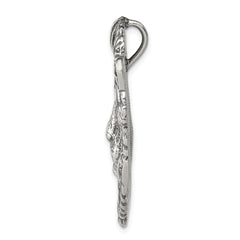 Sterling Silver Antiqued Lion Head Pendant