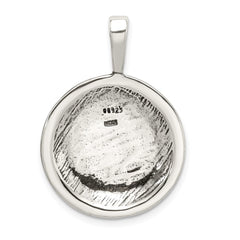 Sterling Silver Antiqued Soccer Ball Pendant - 5