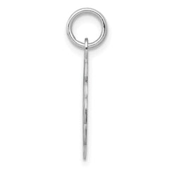 Sterling Silver/Rhodium-plated Brocaded Letter V Initial Pendant