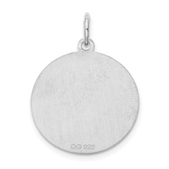 Sterling Silver Rhodium-plated Brocaded Letter G Initial Charm