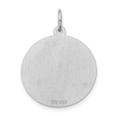 Sterling Silver Rhodium-plated Brocaded Letter R Initial Charm
