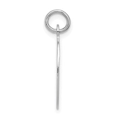 Sterling Silver Rhodium-plated Stamped Letter O Initial Charm