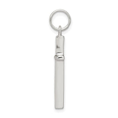 Sterling Silver Rhodium-plated Latin Cross Charm