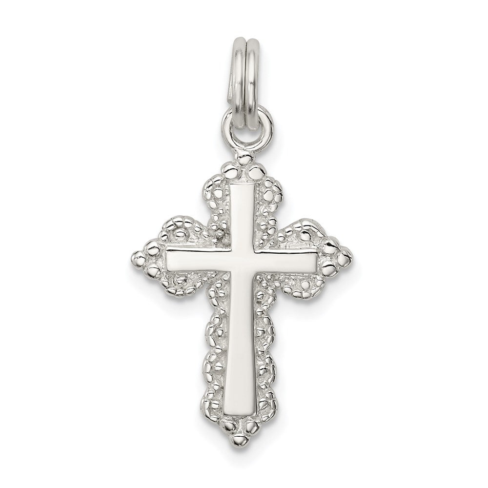 Sterling Silver Rhodium-plated Cross Charm - 2
