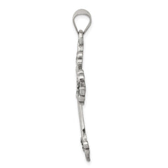 Sterling Silver Fleur De Lis Cross Pendant