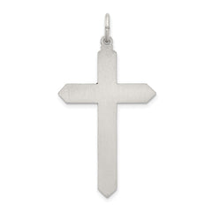 Sterling Silver Antiqued October Glass Birthstone Cross Pendant