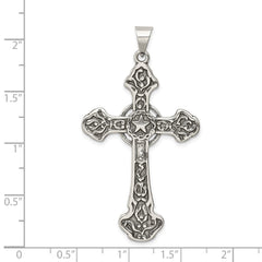 Sterling Silver Antiqued Cross Pendant - 8